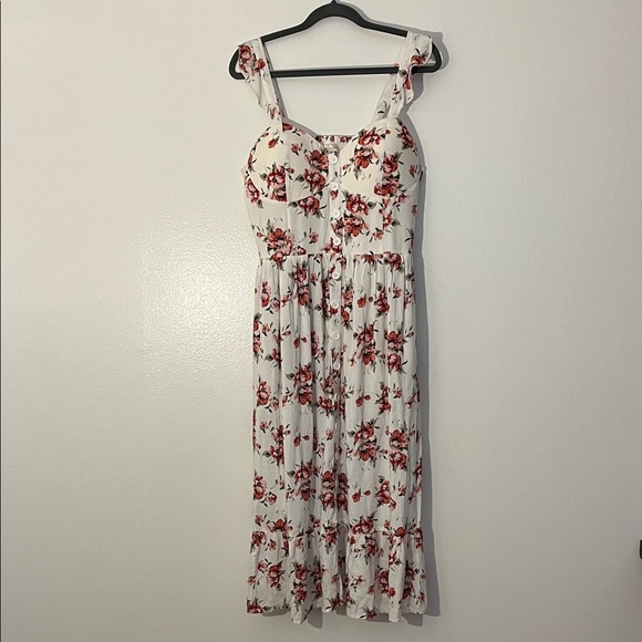 B.O.G. Collective | Floral midi dress Ruffle corset Romantic Women’s size L - Picture 1 of 9